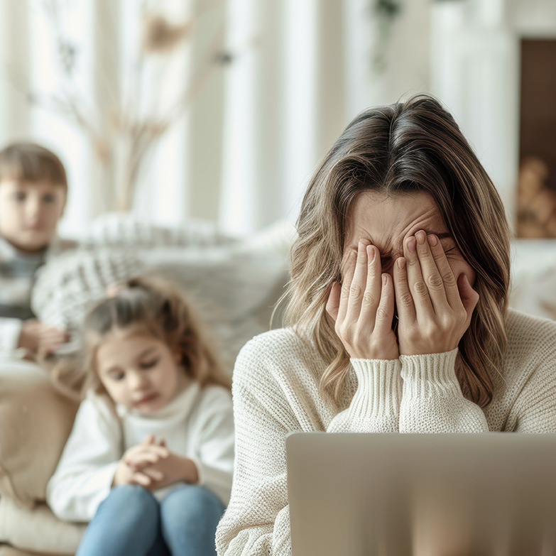 Stressed out mom in need of parenting support